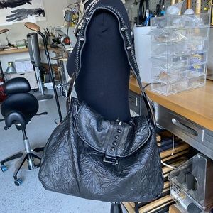 Thomas Wylde Black Leather Studded Shoulder Bag